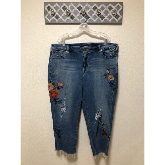 lane bryant embroidered jeans